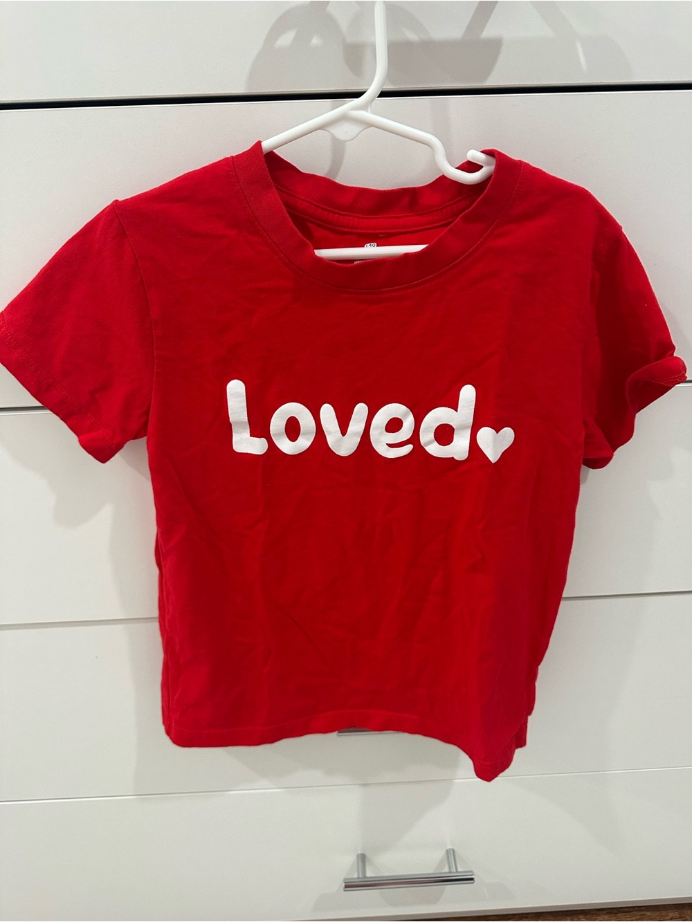 Loved Red Kids Tee - Youth Graphic Top Size 140